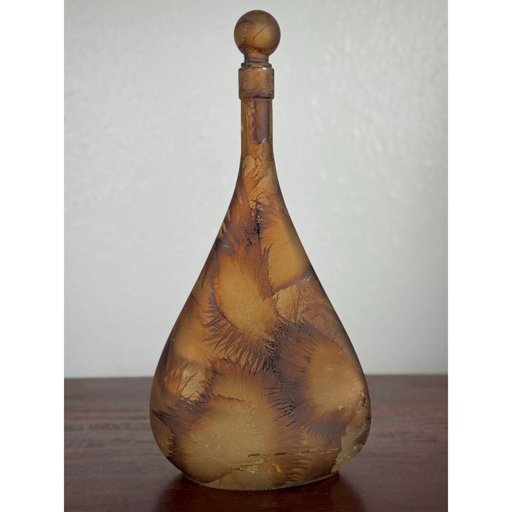 Sirocco Baja Decorative Glass Bottle 2000s Spanish Barware Decor